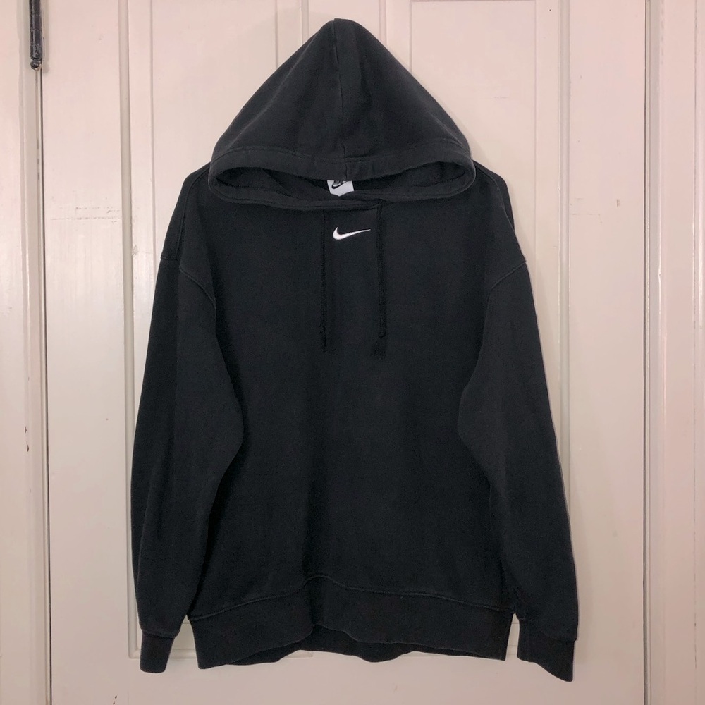 Nike Women's Center Check Oversized Hoodie Small Black